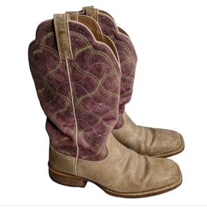 Ariat Women's Cowboy Boots Big City Square Toe Desert Dune Dark Vino Size 10